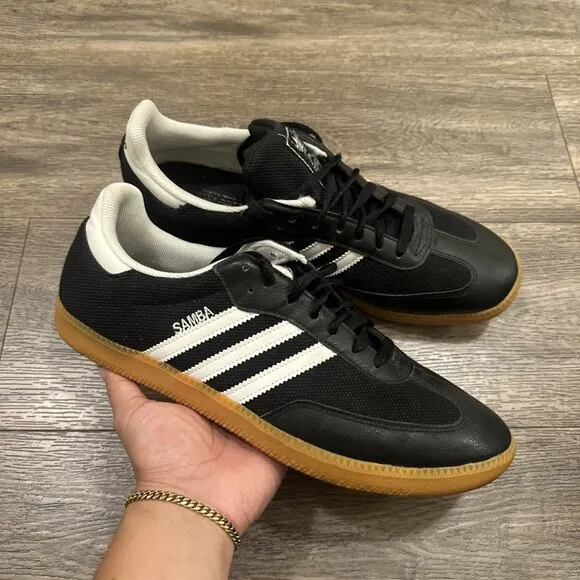 Adidas Samba Canvas Leather Black Gum Men’s Size 13 d74395 Sneakers Shoes