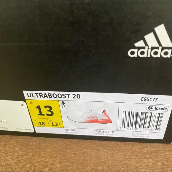 Adidas Sneakers Ultraboost 20 Running Shoes Mens Size 13 White Pink EG5177