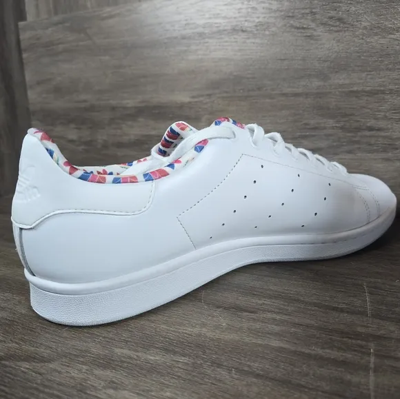 Adidas Stan Smith Colorful Trefoil Streetware White Leather Shoes Sneakers Sz 12