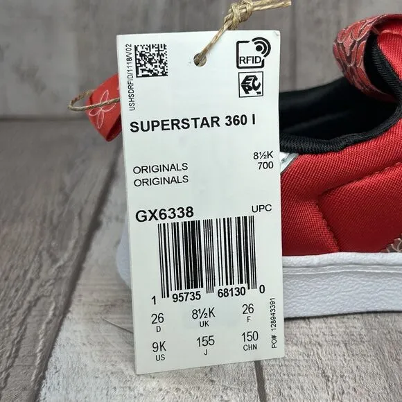 Adidas Superstar 360 Toddler Kid Girl Sneakers Shoes Chinese New Year Red Size 9