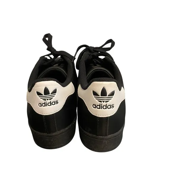Adidas Superstar Foundation Black Leather Sneaker Shoes Size 11 NEW
