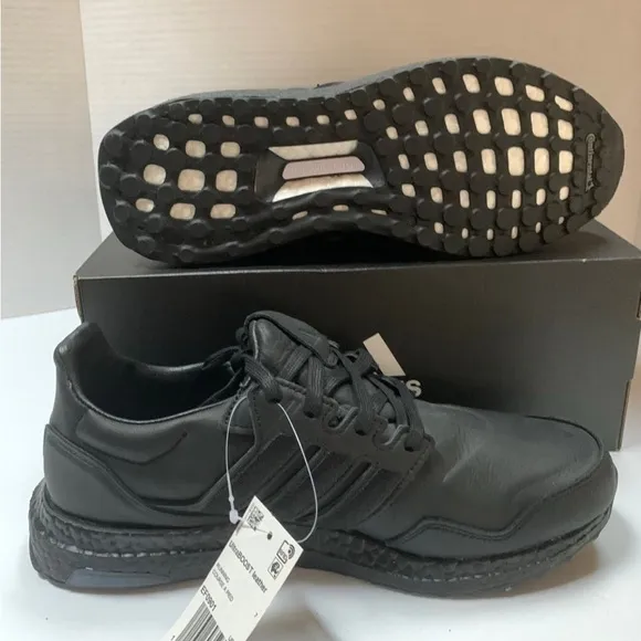 Adidas UltraBoost Leather Black Men Sz 7.5 EF 0901 NWB