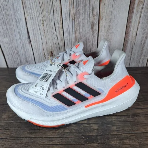Adidas UltraBoost Light Black White SolarRed Men's Sz 9 Women's 10 Running Shoes