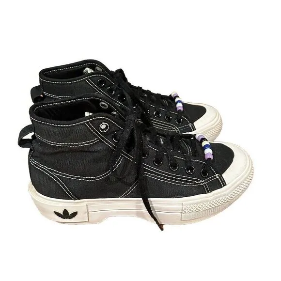 Adidas Women's GZ8857 Nizza Trek Black Shoes Sneakers Hightops Size 8