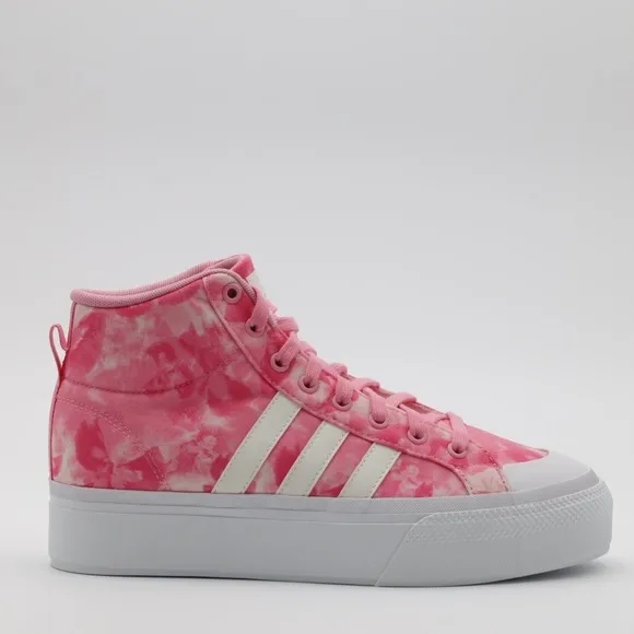 Adidas Womens Sportswear Bravada 2.0 Platform Mid Shoes Pink/White Size 9