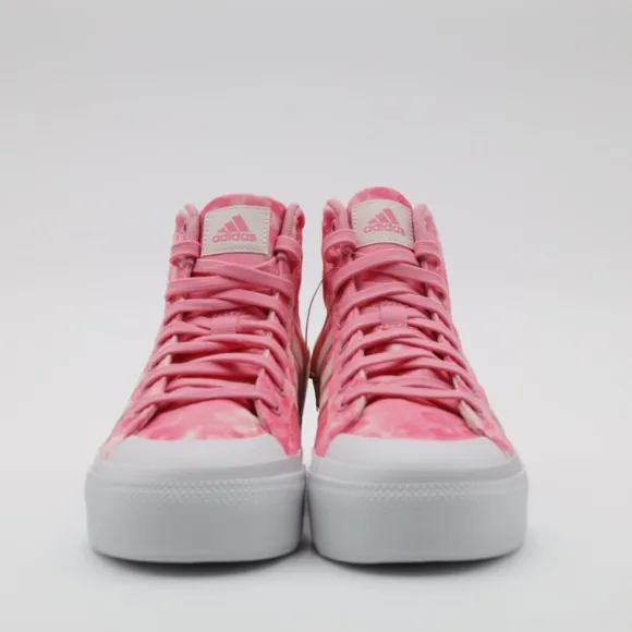 Adidas Womens Sportswear Bravada 2.0 Platform Mid Shoes Pink/White Size 9