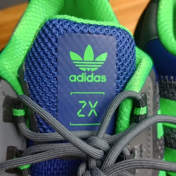 Adidas ZX 1K Boost Men's Shoes Grey Six Screaming Green Core Black H00430‎