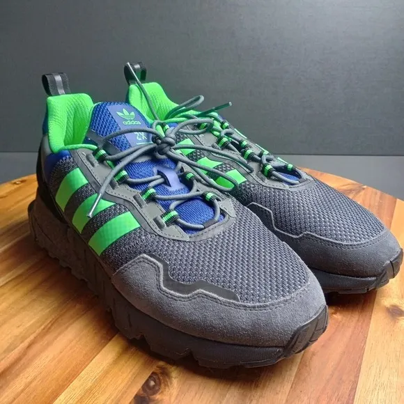 Adidas ZX 1K Boost Men's Shoes Grey Six Screaming Green Core Black H00430‎
