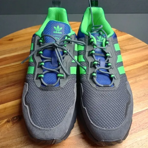 Adidas ZX 1K Boost Men's Shoes Grey Six Screaming Green Core Black H00430‎
