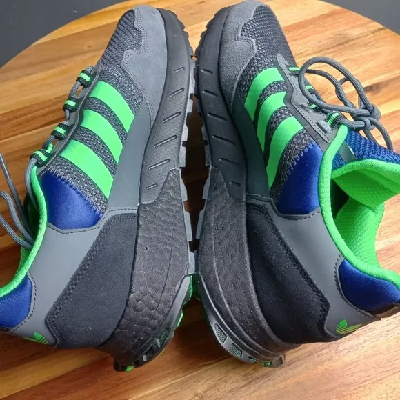 Adidas ZX 1K Boost Men's Shoes Grey Six Screaming Green Core Black H00430‎