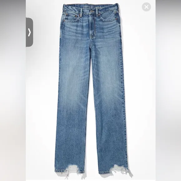 AE Dreamy Drape Super High-Waisted Baggy Wide-Leg Jean, size 16L