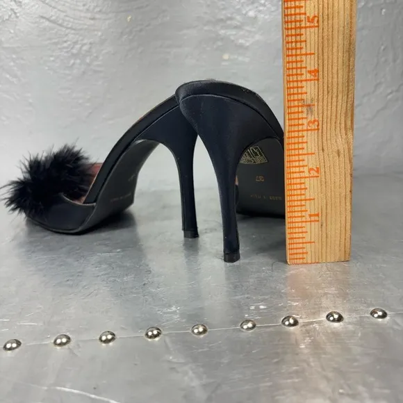Agent Provocateur Satin Heels with Fur Pom