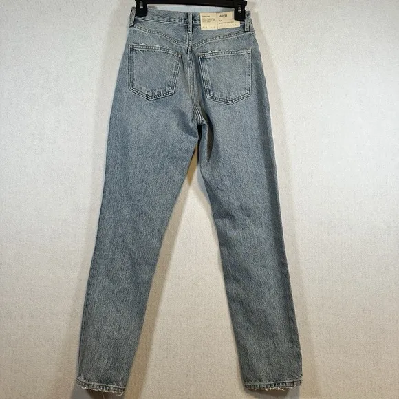 AGOLDE Fen High Rise Relaxed Taper Button Fly Blue Jeans in Wander Size 24 NWT
