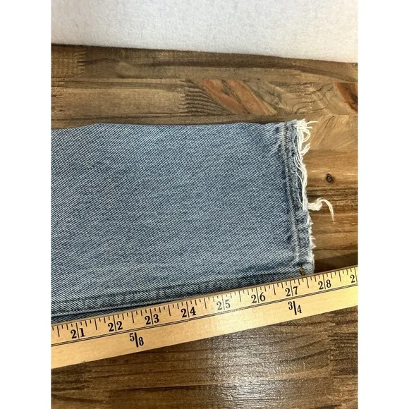 AGOLDE Fen High Rise Relaxed Taper Button Fly Blue Jeans in Wander Size 24 NWT