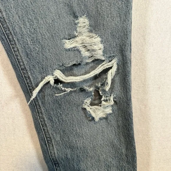 AGOLDE Fen High Rise Relaxed Taper Button Fly Blue Jeans in Wander Size 24 NWT