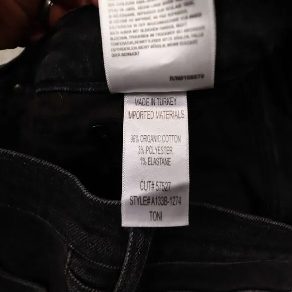 Agolde‎ Jeans Women's Black Organic Cotton Denim Straight Leg Jeans Size 28