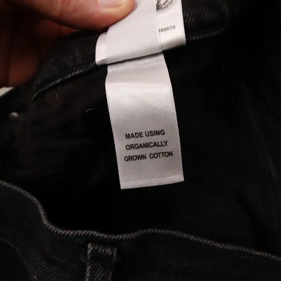 Agolde‎ Jeans Women's Black Organic Cotton Denim Straight Leg Jeans Size 28
