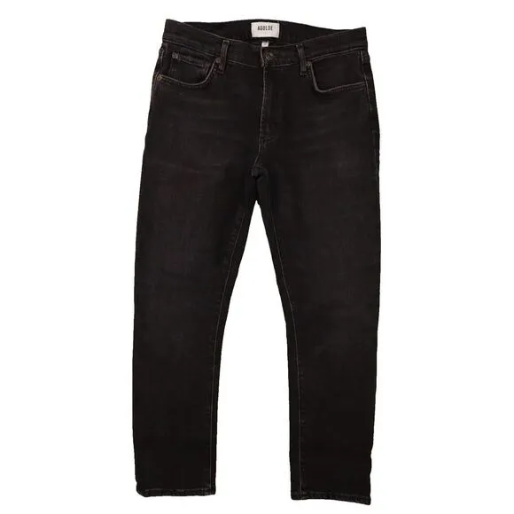 Agolde‎ Jeans Women's Black Organic Cotton Denim Straight Leg Jeans Size 28