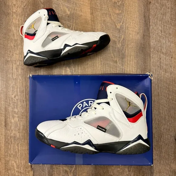 Air Jordan 7 VII Retro PSG Paris Saint-Germain Paname White Blue Red