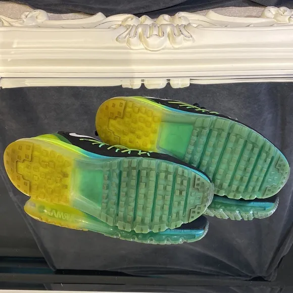 Airmax 360s fluorescent, yellow, and aqua