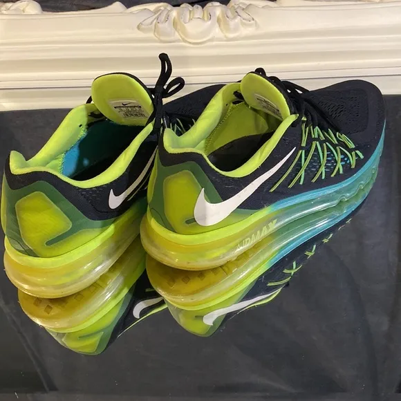 Airmax 360s fluorescent, yellow, and aqua
