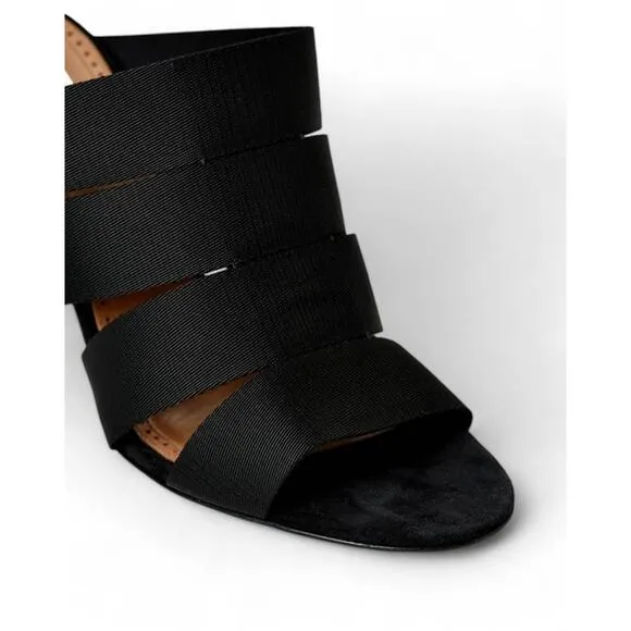 Alaia Elastic Grosgrain Cut Out  Mule Shoes in Black 39