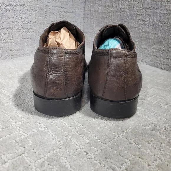Albanese Studio Men's Size 10 US Brown Soft Leather Dress Oxfords Shoes