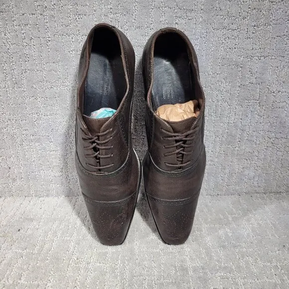 Albanese Studio Men's Size 10 US Brown Soft Leather Dress Oxfords Shoes