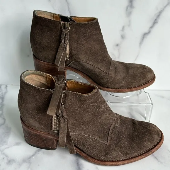 Alberto Fermani Capricia Brown Suede Ankle Boots Size 36.5
