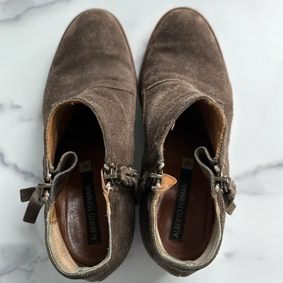 Alberto Fermani Capricia Brown Suede Ankle Boots Size 36.5