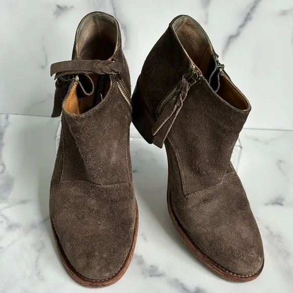 Alberto Fermani Capricia Brown Suede Ankle Boots Size 36.5