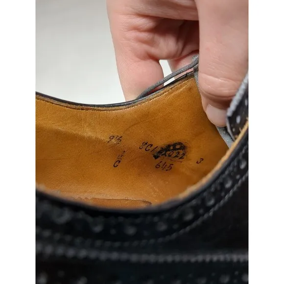 Alden Black Leather Oxford Wingtip 645 Brogue mens US size9.5 A/C USA Made‎