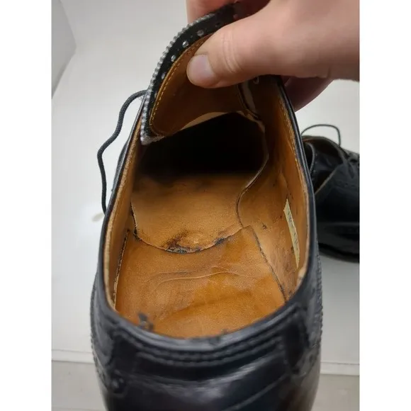 Alden Black Leather Oxford Wingtip 645 Brogue mens US size9.5 A/C USA Made‎