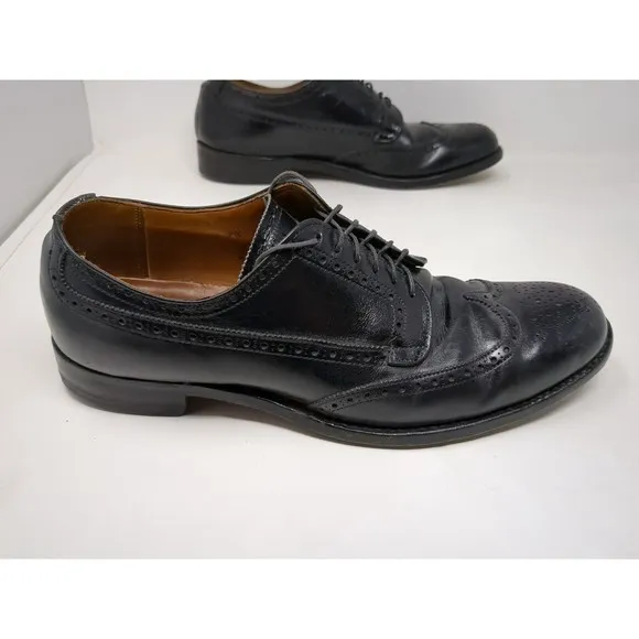 Alden Black Leather Oxford Wingtip 645 Brogue mens US size9.5 A/C USA Made‎