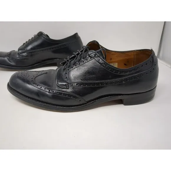 Alden Black Leather Oxford Wingtip 645 Brogue mens US size9.5 A/C USA Made‎