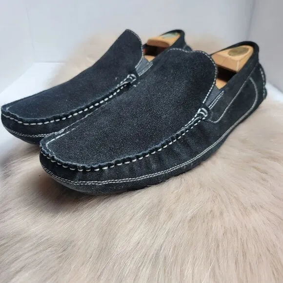 Aldo Black Suede Mens Loafers Shoes Size12