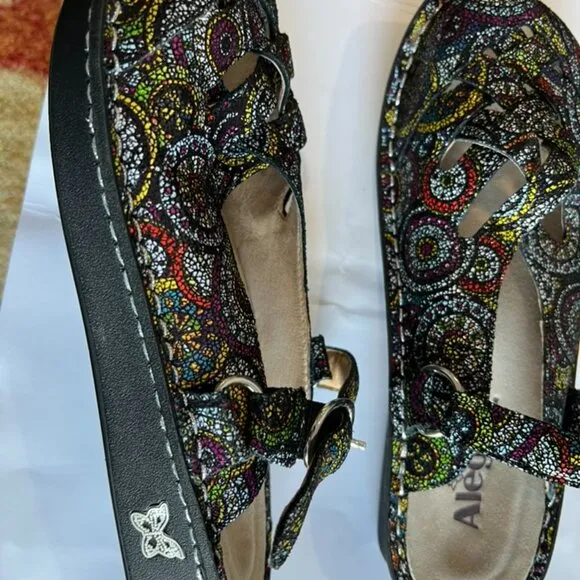 Alegria Freesia Kaleidoscope Sling Back Mules Women’s Artsy Comfort size-6.5