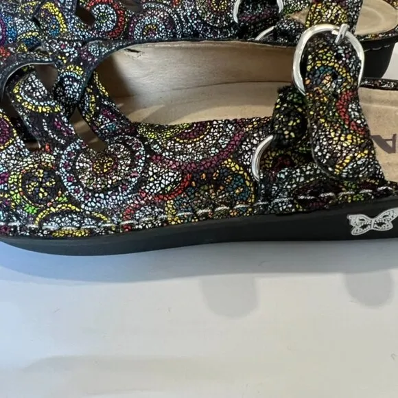 Alegria Freesia Kaleidoscope Sling Back Mules Women’s Artsy Comfort size-6.5