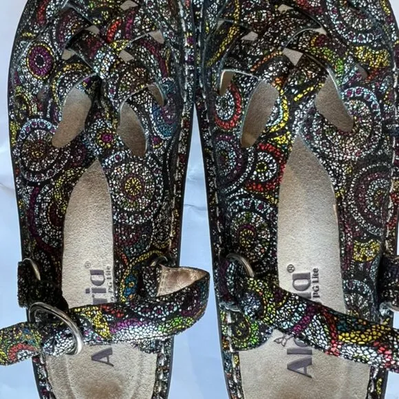 Alegria Freesia Kaleidoscope Sling Back Mules Women’s Artsy Comfort size-6.5