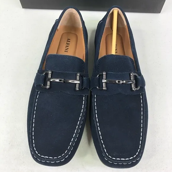 Alfani Jamesnvy Navy Bit Loafer Shoes