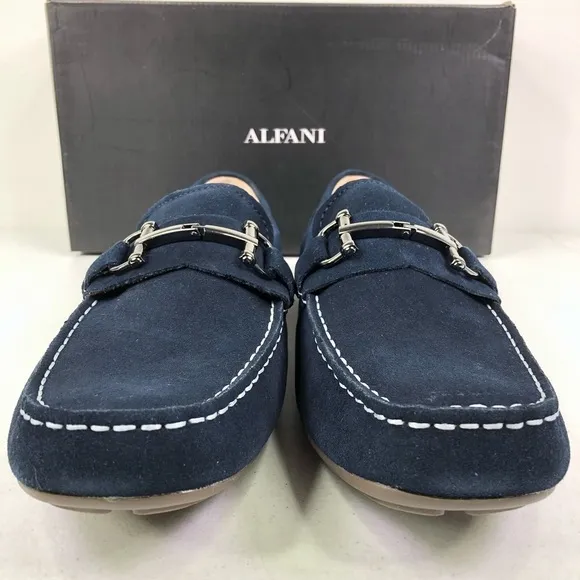 Alfani Jamesnvy Navy Bit Loafer Shoes