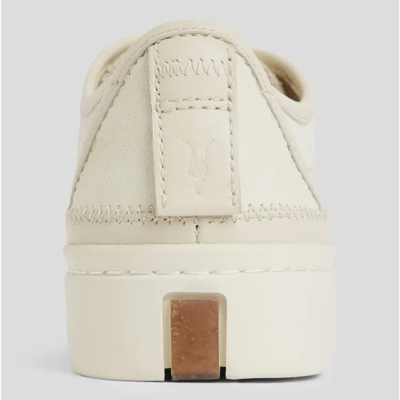 All Saints Mila Cream Leather &amp; Canvas Chunky Lace Up Flat Sneaker Size 36 US 6