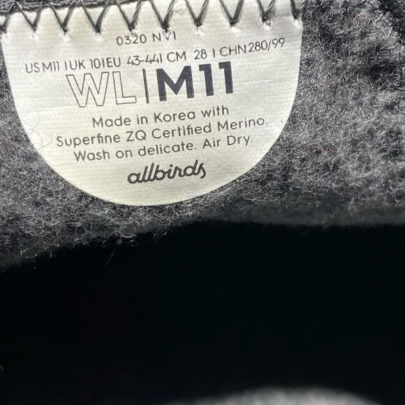 Allbirds Merino Wool Loungers Mens Size-11 Gray Slip On Loafers House Shoes