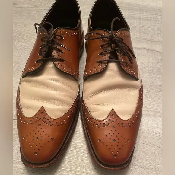 Allen Edmonds Bel Air Cream and Tan Leather shoes size 9.5