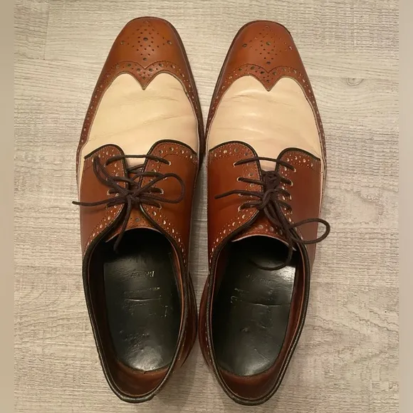 Allen Edmonds Bel Air Cream and Tan Leather shoes size 9.5