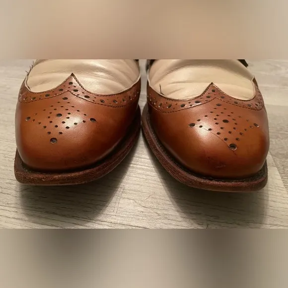 Allen Edmonds Bel Air Cream and Tan Leather shoes size 9.5