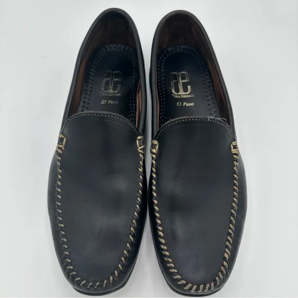 Allen Edmonds El Paso Driving Loafers Black Leather Shoes Mens 9 E Slip On