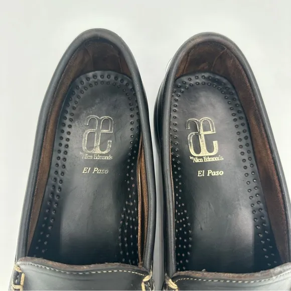 Allen Edmonds El Paso Driving Loafers Black Leather Shoes Mens 9 E Slip On