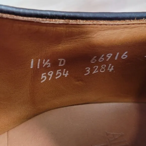 Allen Edmonds Hillcrest Derby Shoes Men Size 11.5 D Walnut Brown Leather Bicycle