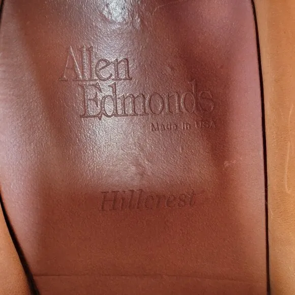 Allen Edmonds Hillcrest Derby Shoes Men Size 11.5 D Walnut Brown Leather Bicycle